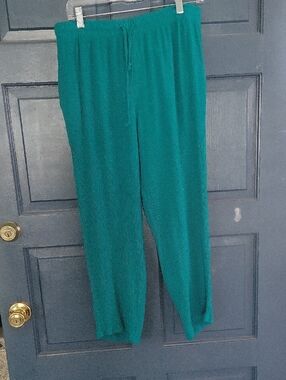 Sag Harbor Teal Wide-Leg Pull-On Pants